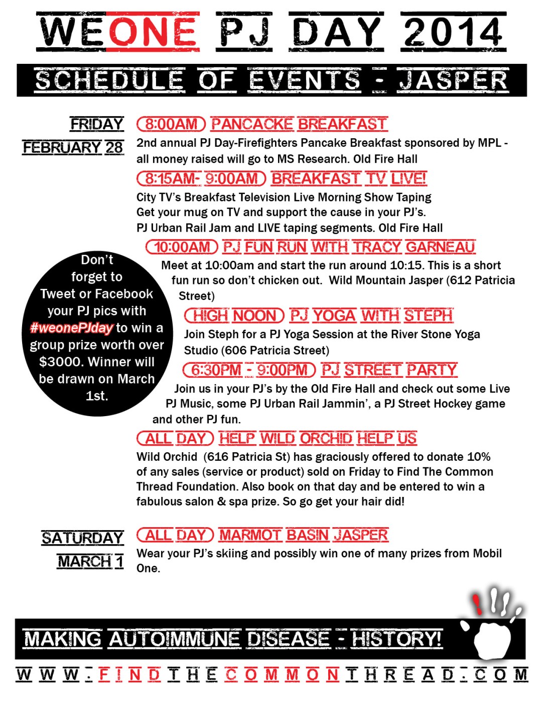 2014 Schedule of Events